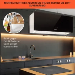 Kronleuchter XL Inselabzugshaube 90cm Umluft 590m³/h LED Touch Schwarz -Deutschland Klarstein Verkaufs-Shop 10033108 de 0006 usp