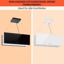 Kronleuchter XL Inselabzugshaube 90cm Umluft 590m³/h LED Touch Schwarz -Deutschland Klarstein Verkaufs-Shop 10033108 de 0007 usp