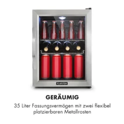 Beersafe M Kühlschrank 33 Liter 2 Böden Panoramaglastür Edelstahl 3 Beersafe M Kühlschrank 33 Liter 2 Böden Panoramaglastür Edelstahl -Deutschland Klarstein Verkaufs-Shop 10033119 de 0004 logo