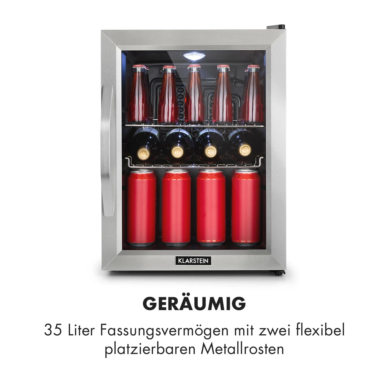 Beersafe M Kühlschrank 33 Liter 2 Böden Panoramaglastür Edelstahl Beersafe M Kühlschrank 33 Liter 2 Böden Panoramaglastür Edelstahl -Deutschland Klarstein Verkaufs-Shop 10033119 de 0004 logo