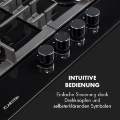 Ignito 4 Zonen Gaskochfeld 4-flammig Sabaf-Brenner Glaskeramik Schwarz -Deutschland Klarstein Verkaufs-Shop 10033132 de 0004 logo