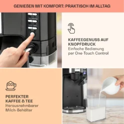 Baristomat 2-in-1-Heißgetränkeautomat Kaffee Tee Milchschaum -Deutschland Klarstein Verkaufs-Shop 10033138 de 0003 usp