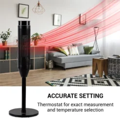 Heat Spike Turmheizgerät 1200/2200W 8h-Timer Thermostat Schwarz -Deutschland Klarstein Verkaufs-Shop 10033141 yy 0007 logo oneConcept Heat Spike Turmheizgeraet schwarz