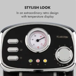 Espressionata Gusto Espressomaschine 1100W 15 Bar Druck Schwarz -Deutschland Klarstein Verkaufs-Shop 10033209 yy 0003 logo Klarstein Espressionata Gusto Espressomaschine