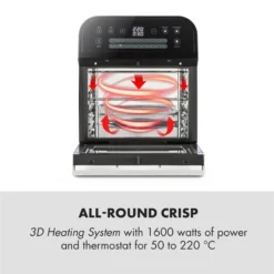 AeroVital Cube Heißluftfritteuse 1600W 12l Timer 16 Programme Schwarz -Deutschland Klarstein Verkaufs-Shop 10033248 yy 0003 logo Klarstein AeroVital Cube Heissluftfritteuse schwarz reedit