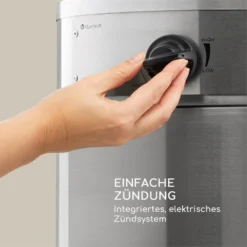 Goldflame Deluxe Terrassenheizstrahler 36.000BTU/11kW Mobil Edelstahl -Deutschland Klarstein Verkaufs-Shop 10033280 yy 0004 logo Blumfeldt Goldflame Deluxe Heizstrahler silber