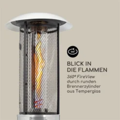 Goldflame Deluxe Terrassenheizstrahler 36.000BTU/11kW Mobil Edelstahl -Deutschland Klarstein Verkaufs-Shop 10033280 yy 0005 logo Blumfeldt Goldflame Deluxe Heizstrahler silber