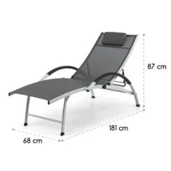 Sun Valley Sonnenliege Zusammenklappbar Kopfkissen Grau -Deutschland Klarstein Verkaufs-Shop 10033308 yy 0009 logo