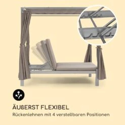 Eremitage Double Sunbed 2 Pers Stahl-Rahmen Sonnendach Vorhänge Taupe -Deutschland Klarstein Verkaufs-Shop 10033316 de 0007 logo