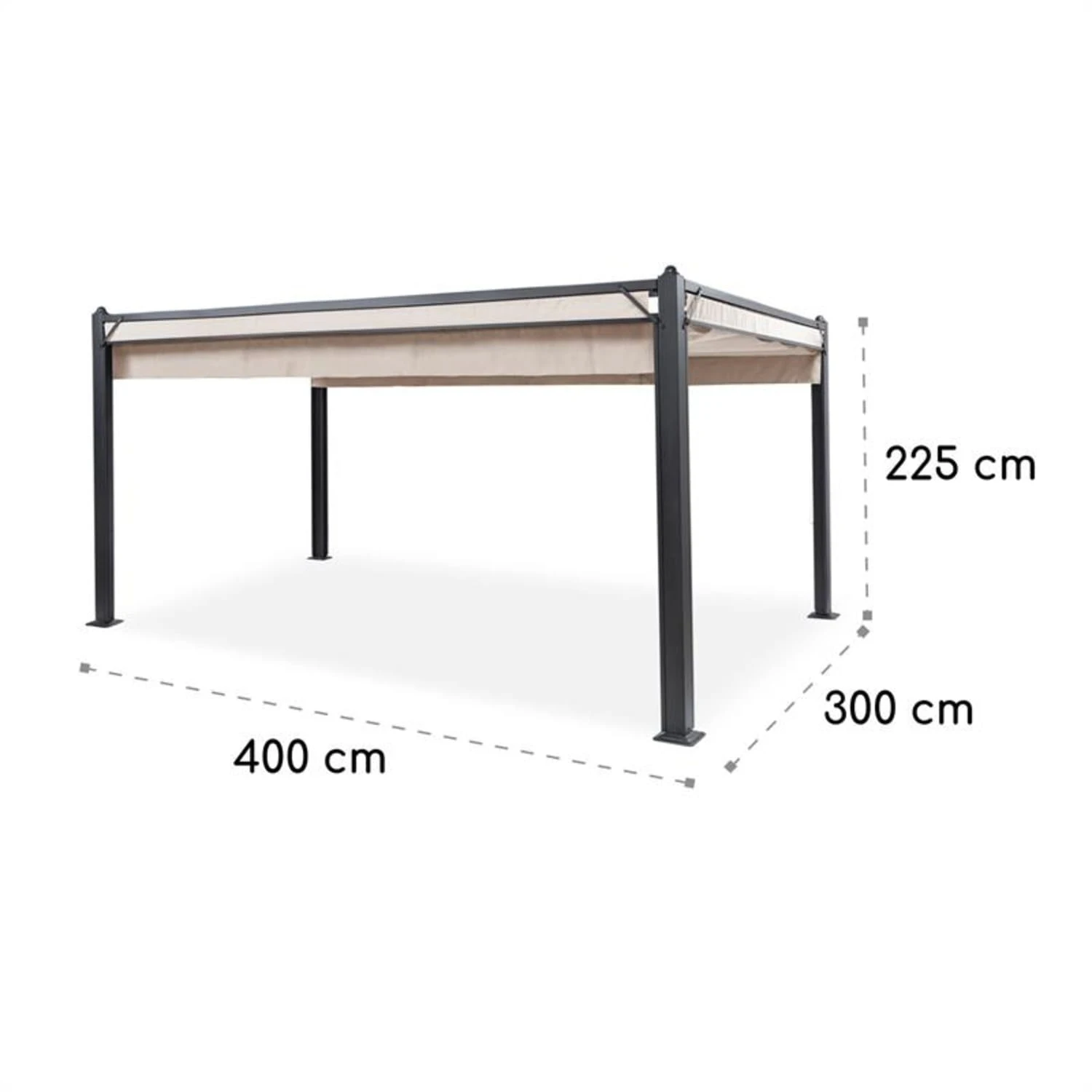 Pantheon Cortina Pavillon Mit Dach 3x4m 4 Seitenteile Beige -Deutschland Klarstein Verkaufs-Shop