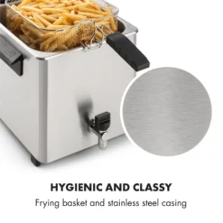 Family Fry Fritteuse 3000W Oil Drain Technology Edelstahl Silber -Deutschland Klarstein Verkaufs-Shop 10033342 yy 0008 logo Klarstein Family Fry Fritteuse 3000W silber