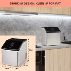 Clearcube Eiswürfelmaschine Klareis 13kg/24h Edelstahl Schwarz -Deutschland Klarstein Verkaufs-Shop 10033350 de 0006 usp