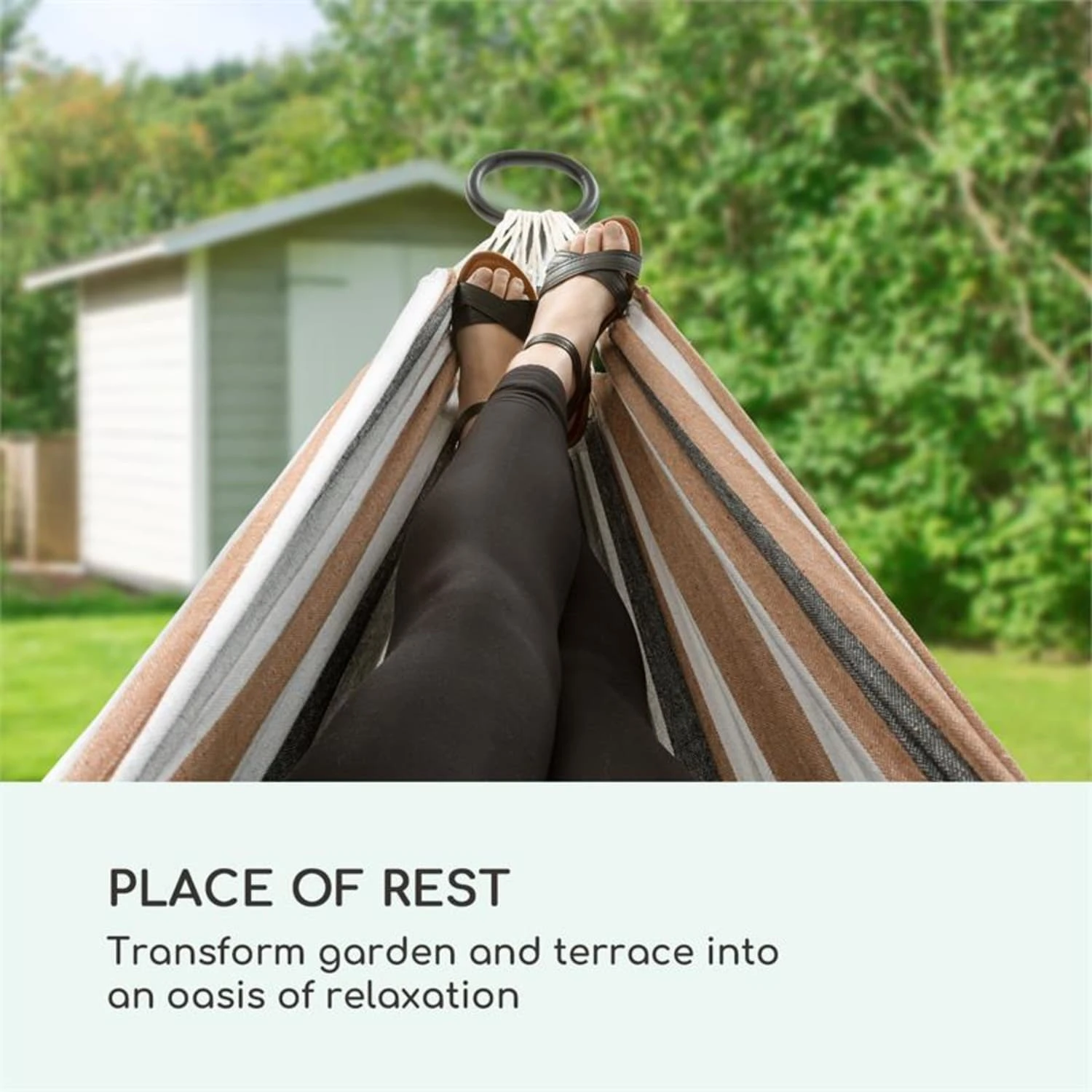 Sri Lanka Swing Hängematte Stahlrahmen 160 kg max. gestreift Sri Lanka Swing Hängematte Stahlrahmen 160 Kg Max. Gestreift -Deutschland Klarstein Verkaufs-Shop 10033371 yy 0002 logo Blumfeldt Sri Lanka Swing Haengematte gestreift