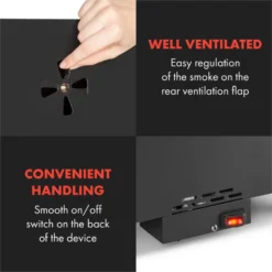 Flintstone Steel Räucherofen 1600 W Integriertes Thermometer Edelstahl -Deutschland Klarstein Verkaufs-Shop 10033372 yy 0008 logo Klarstein Flintstone Steel Raeucherofen Edelstahl