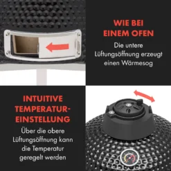 Queensize Kamado Grill Thermometer Abnehmbare Seitenteile Schwarz -Deutschland Klarstein Verkaufs-Shop 10033377 de 0009 logo