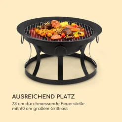 Pentos 2-in-1-Feuerschale Ø73cm Funkenschutz Ø60cm Grill Gusseisen -Deutschland Klarstein Verkaufs-Shop 10033380 de 0004 logo