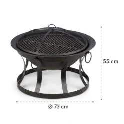 Pentos 2-in-1-Feuerschale Ø73cm Funkenschutz Ø60cm Grill Gusseisen -Deutschland Klarstein Verkaufs-Shop 10033380 yy 0009 logo