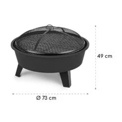 Nolana 2-in-1-Feuerschale Ø73cm Funkenschutz Ø64cm Grill Stahl Schwarz -Deutschland Klarstein Verkaufs-Shop 10033383 yy 0009 logo
