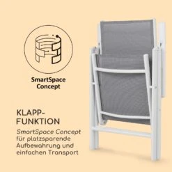 Almeria Klappstuhl 2er-Set 56,5x107x68 Cm ComfortMesh Aluminium -Deutschland Klarstein Verkaufs-Shop 10033401 de 0006 logo