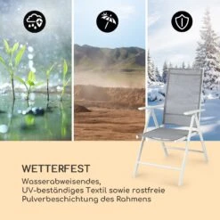 Almeria Klappstuhl 2er-Set 56,5x107x68 Cm ComfortMesh Aluminium -Deutschland Klarstein Verkaufs-Shop 10033401 de 0008 logo