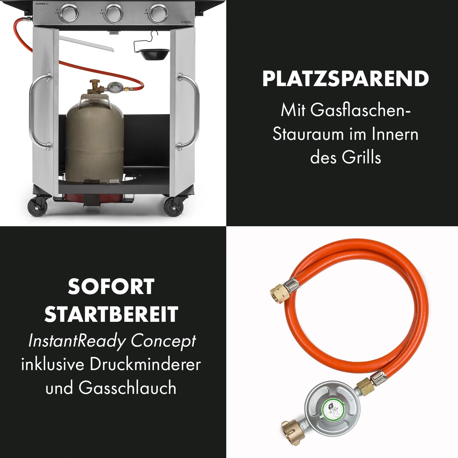 Gazooka 3.0T BBQ Grill 3x3kW Brenner 4 Rollen Edelstahl Gazooka 3.0T BBQ Grill 3x3kW Brenner 4 Rollen Edelstahl -Deutschland Klarstein Verkaufs-Shop 10033533 de 0005 logo