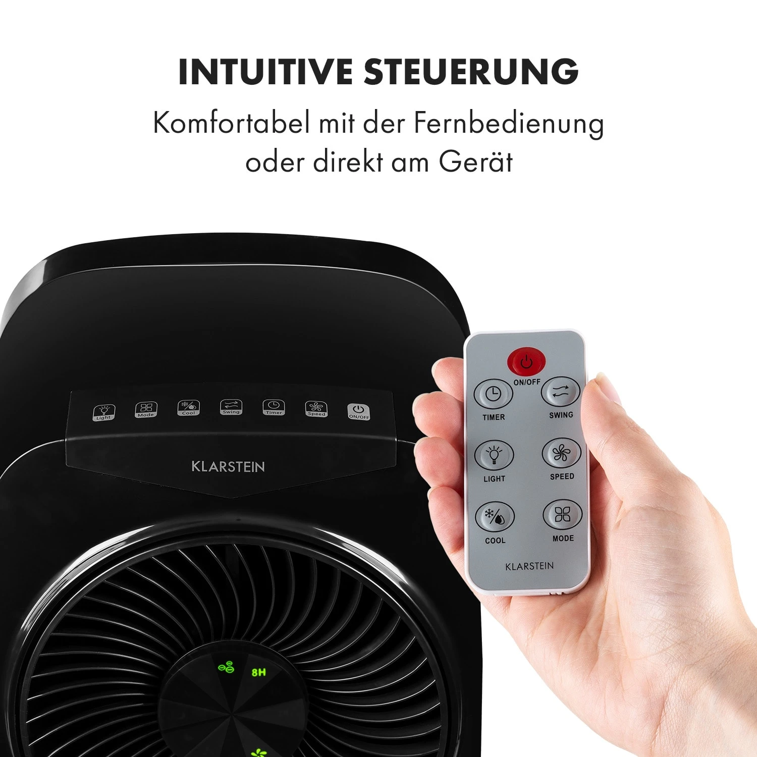 Rotator 4-in-1 Luftkühler 396 m³/h 110W 7 Ltr 360° Fernbedienung mobil Rotator 4-in-1 Luftkühler 396 M³/h 110W 7 Ltr 360° Fernbedienung Mobil -Deutschland Klarstein Verkaufs-Shop 10033542 de 0004 logo