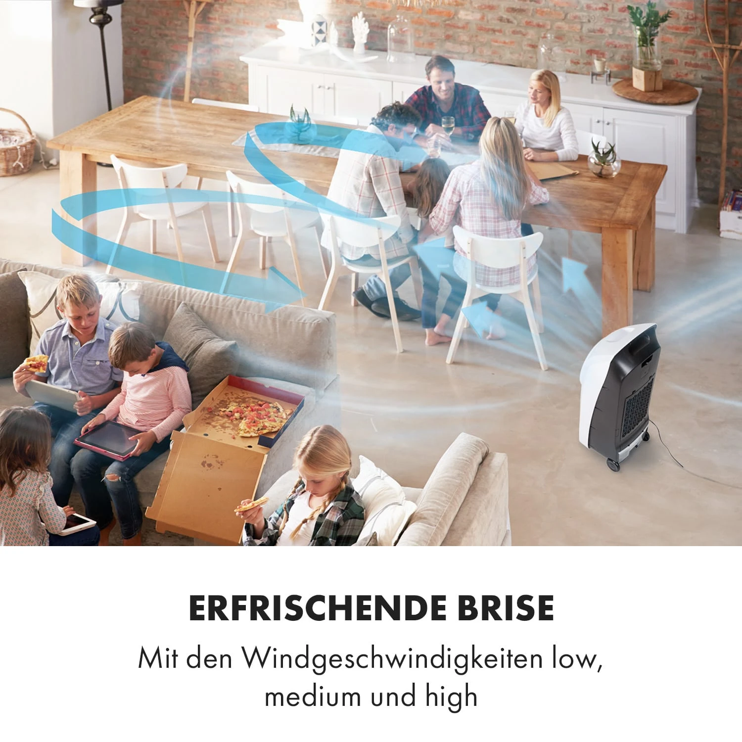 Rotator 4-in-1 Luftkühler 396 m³/h 110W 7 Ltr 360° Fernbedienung mobil Rotator 4-in-1 Luftkühler 396 M³/h 110W 7 Ltr 360° Fernbedienung Mobil -Deutschland Klarstein Verkaufs-Shop 10033547 de 0004 logo
