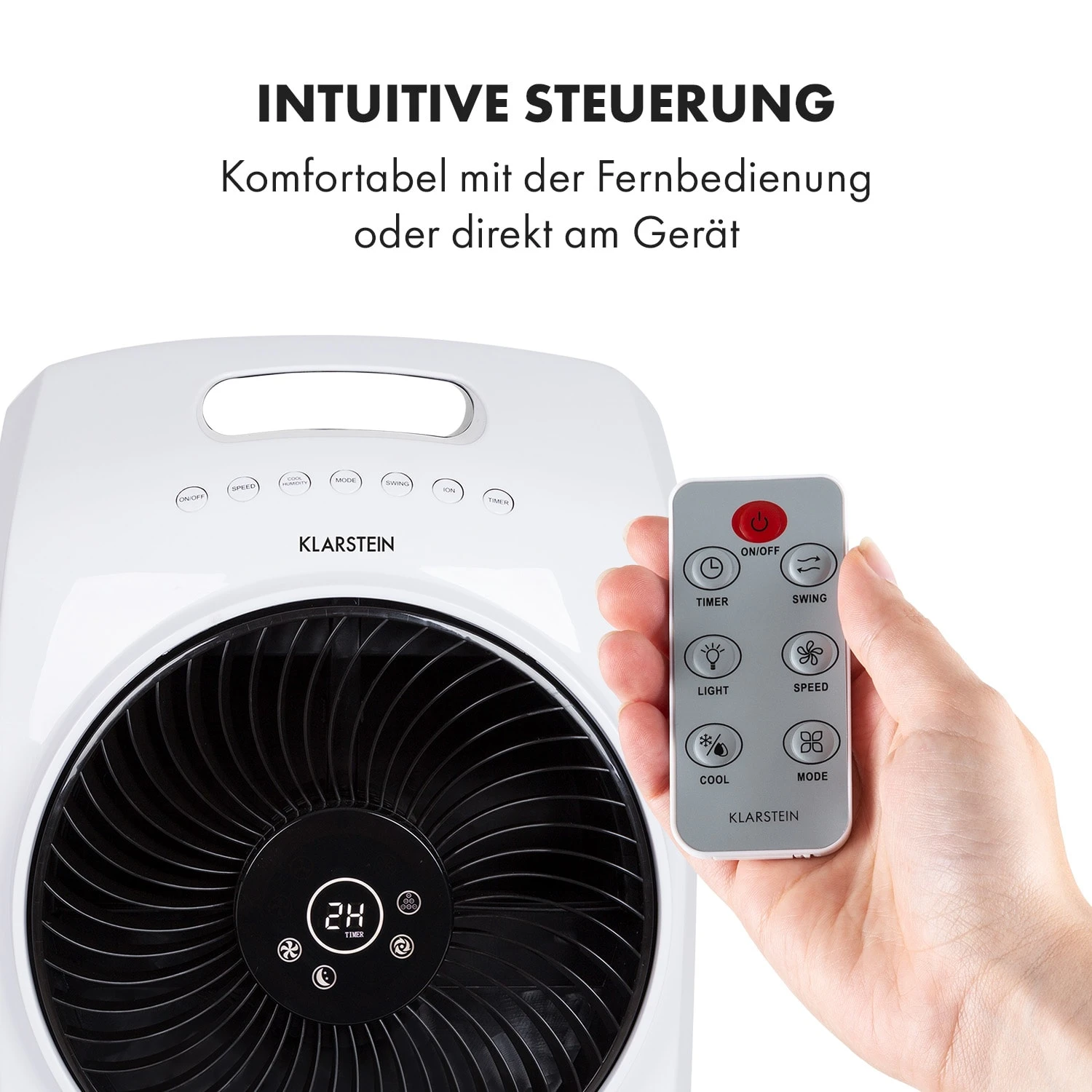 Rotator 4-in-1 Luftkühler 396 m³/h 110W 7 Ltr 360° Fernbedienung mobil Rotator 4-in-1 Luftkühler 396 M³/h 110W 7 Ltr 360° Fernbedienung Mobil -Deutschland Klarstein Verkaufs-Shop 10033547 de 0005 logo