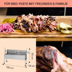 Sauenland Pro Spanferkelgrill Drehspieß 13W 4 Rollen Edelstahl -Deutschland Klarstein Verkaufs-Shop 10033566 de 0006 usp