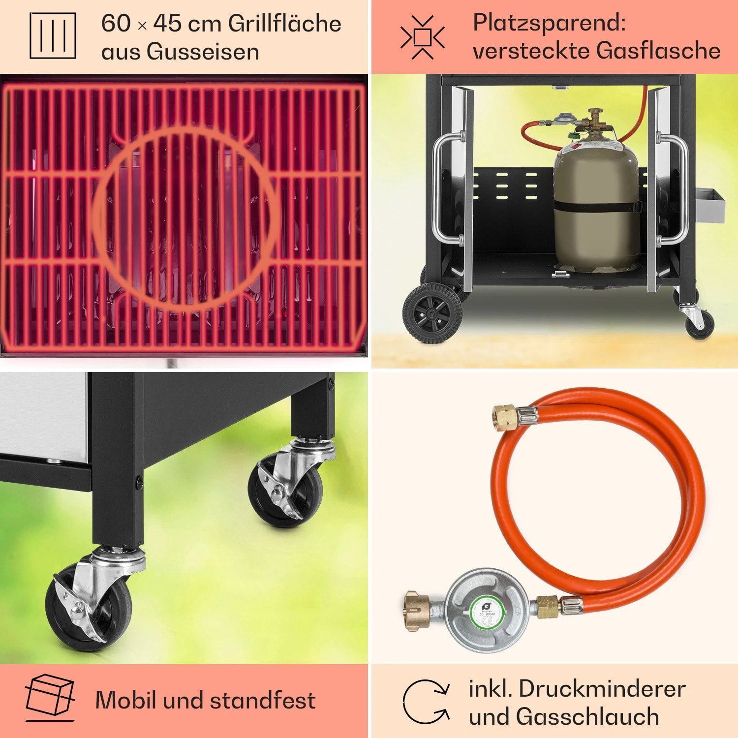 Tomahawk 3.1 S Gasgrill 3x3,6kW Brenner+2,7 kW 60x45cm Grill Edelstahl Tomahawk 3.1 S Gasgrill 3x3,6kW Brenner+2,7 KW 60x45cm Grill Edelstahl -Deutschland Klarstein Verkaufs-Shop 10033567 de 0005 usp