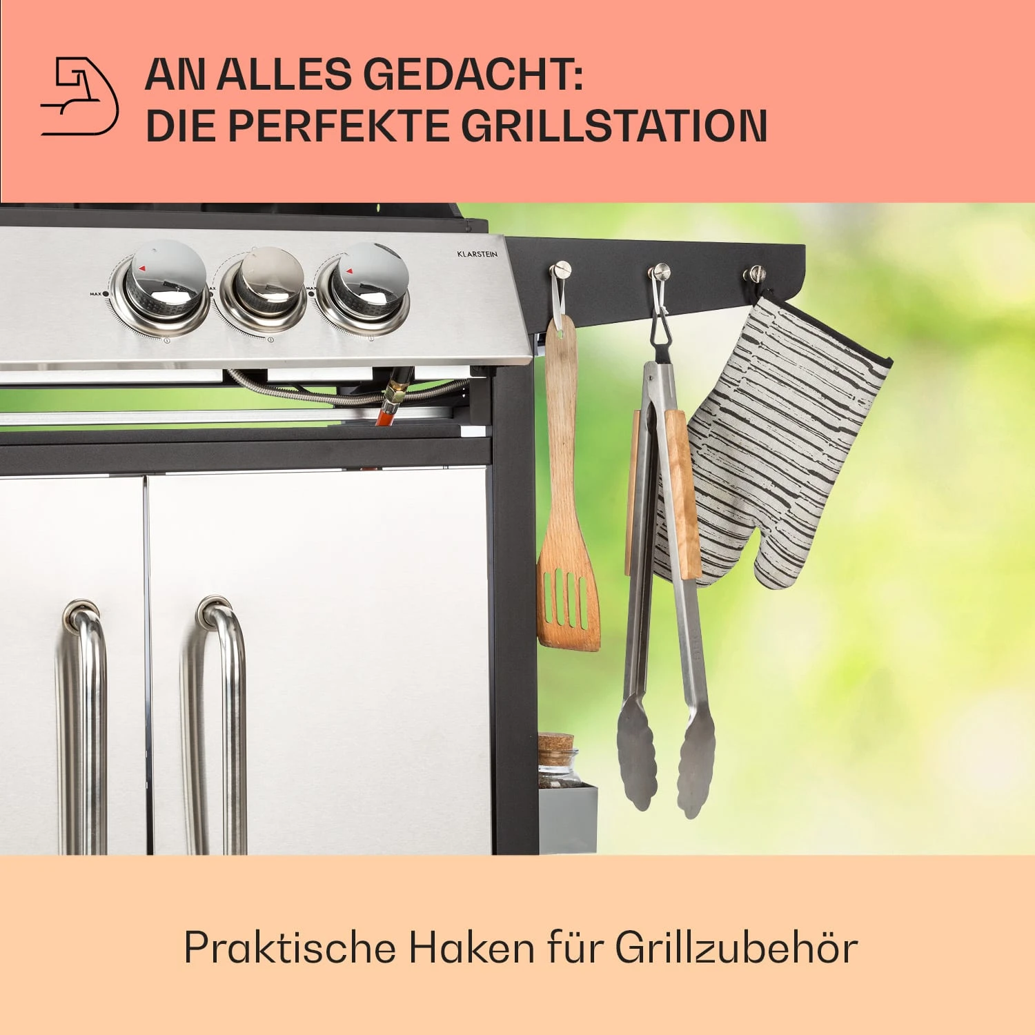 Tomahawk 3.1 S Gasgrill 3x3,6kW Brenner+2,7 kW 60x45cm Grill Edelstahl Tomahawk 3.1 S Gasgrill 3x3,6kW Brenner+2,7 KW 60x45cm Grill Edelstahl -Deutschland Klarstein Verkaufs-Shop 10033567 de 0007 usp