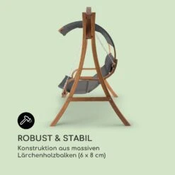 Maui Hollywoodschaukel 110 Cm 2-Sitzer Massivholz Polyester Dunkelgrau -Deutschland Klarstein Verkaufs-Shop 10033573 de 0003 logo