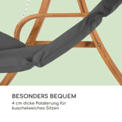 Maui Hollywoodschaukel 110 Cm 2-Sitzer Massivholz Polyester Dunkelgrau -Deutschland Klarstein Verkaufs-Shop 10033573 de 0005 logo