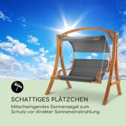 Maui Hollywoodschaukel 110 Cm 2-Sitzer Massivholz Polyester Dunkelgrau -Deutschland Klarstein Verkaufs-Shop 10033573 de 0007 logo