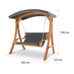 Tahiti Hollywoodschaukel Sonnendach 110cm 2-Sitzer Massivholz Grau -Deutschland Klarstein Verkaufs-Shop 10033575 yy 0008 logo Blumfeldt Tahiti Hollywoodschaukel Grau