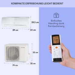 Windwaker Eco Split-Klimaanlage 9.000 BTU/2,7 KW Luftdurchsatz 610 M³/h Max. A++ -Deutschland Klarstein Verkaufs-Shop 10033600 de 0006 usp