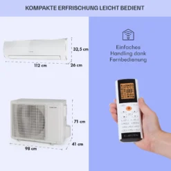 Windwaker Eco Split-Klimaanlage 24000 BTU/7 KW Luftdurchsatz 1250 M³/h -Deutschland Klarstein Verkaufs-Shop 10033603 de 0006 usp