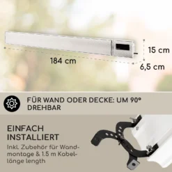 Cosmic Beam Plus XXL Infrarot-Heizstrahler 3000W IP44 Fernbedienung -Deutschland Klarstein Verkaufs-Shop 10033699 de 0005 usp