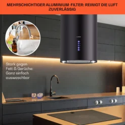 Beretta Inselabzugshaube Ø35cm 650m³/h LED Inkl. Aktivkohlefilter -Deutschland Klarstein Verkaufs-Shop 10033718 de 0006 usp