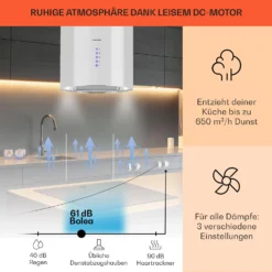 Beretta Inselabzugshaube Ø35cm Ab-/Umluft 650m³/h LED Edelstahl -Deutschland Klarstein Verkaufs-Shop 10033719 de 0003 usp