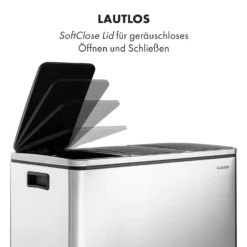 Grandmaster Trash Treteimer 54l / 3x18L Geräuschlos PP Edelstahl -Deutschland Klarstein Verkaufs-Shop 10033726 de 0003 logo