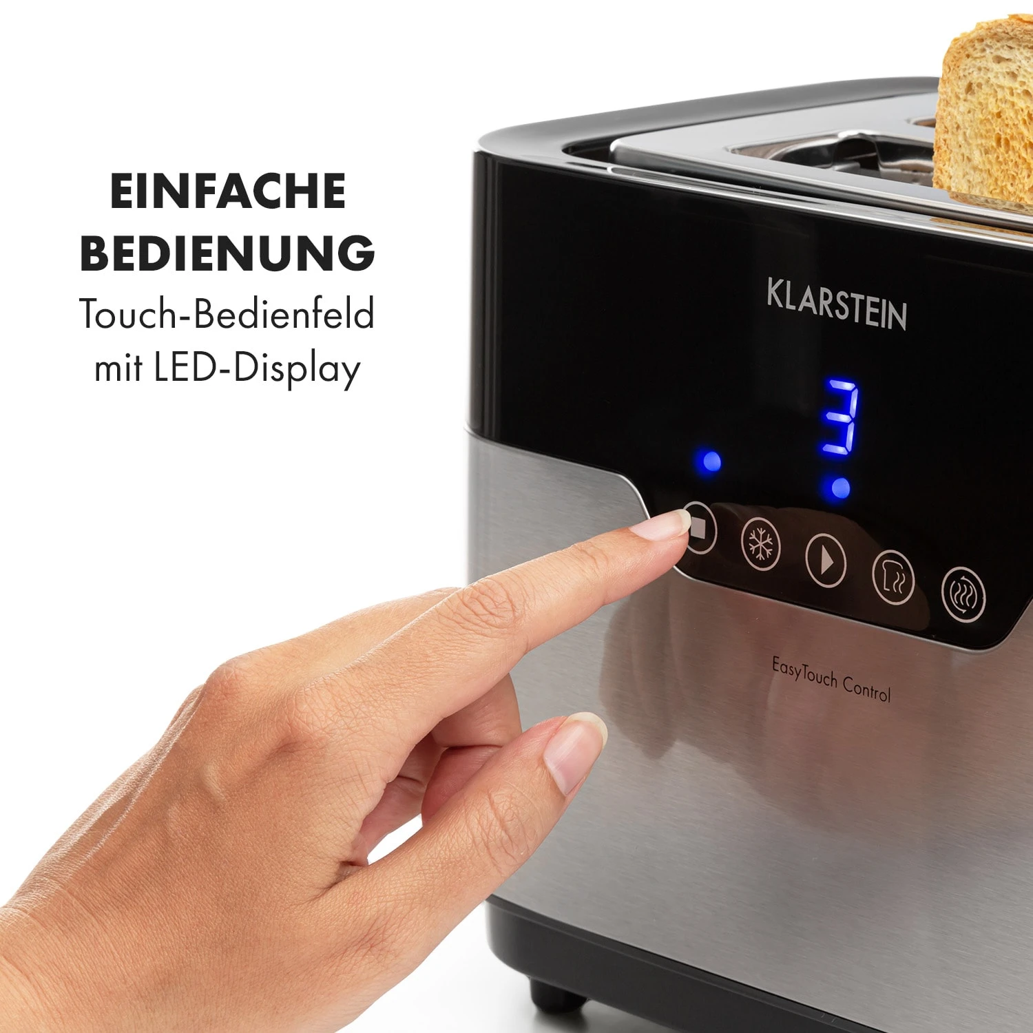 Arabica Toaster 920W LED-Display Touch-Bedienfeld Edelstahl Arabica Toaster 920W LED-Display Touch-Bedienfeld Edelstahl -Deutschland Klarstein Verkaufs-Shop 10033728 de 0003 logo