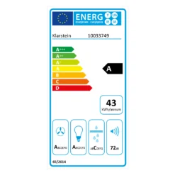 Paolo Dunstabzugshaube Einbau 72 Cm EEK: A 593 M³/h LED Touch 7 Paolo Dunstabzugshaube Einbau 72 Cm EEK: A 593 M³/h LED Touch -Deutschland Klarstein Verkaufs-Shop 10033749 energy label