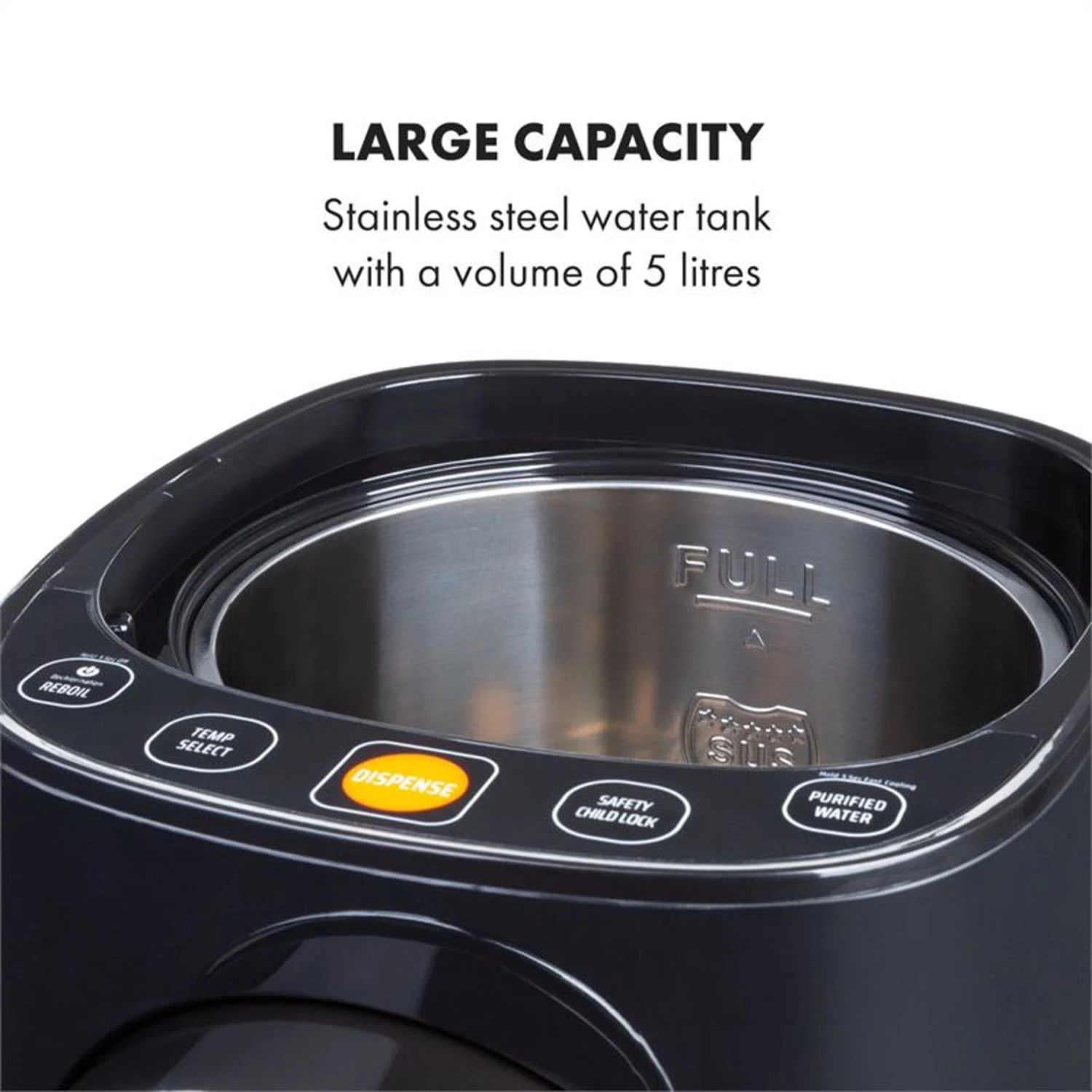Hot Spring Plus Heißwasserspender 5l Edelstahl-Wassertank 45-95 °C Hot Spring Plus Heißwasserspender 5l Edelstahl-Wassertank 45-95 °C -Deutschland Klarstein Verkaufs-Shop 10033753 yy 0005 logo Klarstein Hot Spring Heisswasserspender schwarz