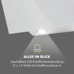 Laurel 60 Dunstabzugshaube 60cm Abluft: 350 M³/h LED Touch Weiß -Deutschland Klarstein Verkaufs-Shop 10033767 de 0006 logo