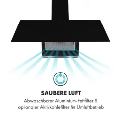 Laurel 90 Dunstabzugshaube 90cm Abluft: 350 M³/h LED Touch Schwarz -Deutschland Klarstein Verkaufs-Shop 10033768 de 0004 logo