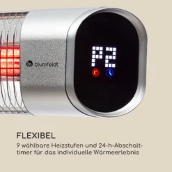 Dark Wave Stand Infrarot-Heizstrahler 2000W Goldbeschichtete Carbonröhre IP65 Standfuß -Deutschland Klarstein Verkaufs-Shop 10033811 de 0006 logo