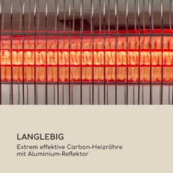 Dark Wave Stand Infrarot-Heizstrahler 2000W Goldbeschichtete Carbonröhre IP65 Standfuß -Deutschland Klarstein Verkaufs-Shop 10033811 de 0007 logo