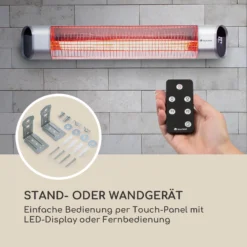 Dark Wave Stand Infrarot-Heizstrahler 2000W Goldbeschichtete Carbonröhre IP65 Standfuß -Deutschland Klarstein Verkaufs-Shop 10033811 de 0008 logo