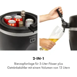 Tap2Go Mobile 2-in1 Bierzapfanlage Mit Getränkekühler 5l/13l Schwarz -Deutschland Klarstein Verkaufs-Shop 10034006 de 0003 logo